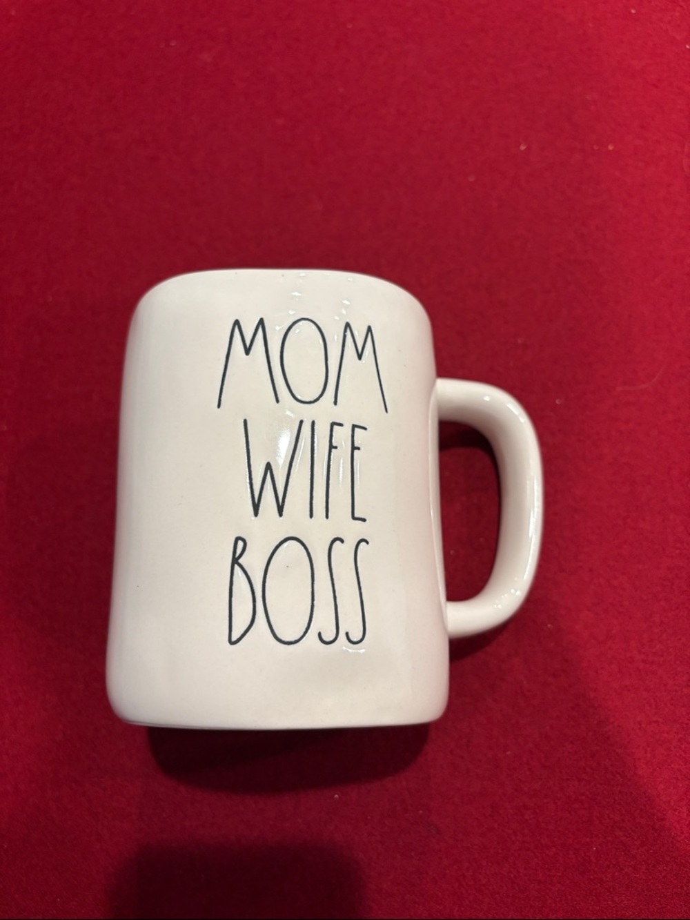 Rae Dunn “Mom Wife Boss “White Ceramic Mug